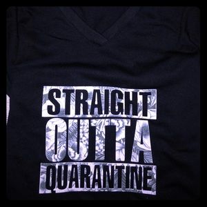 Straight outta quarantine v neck shirt
